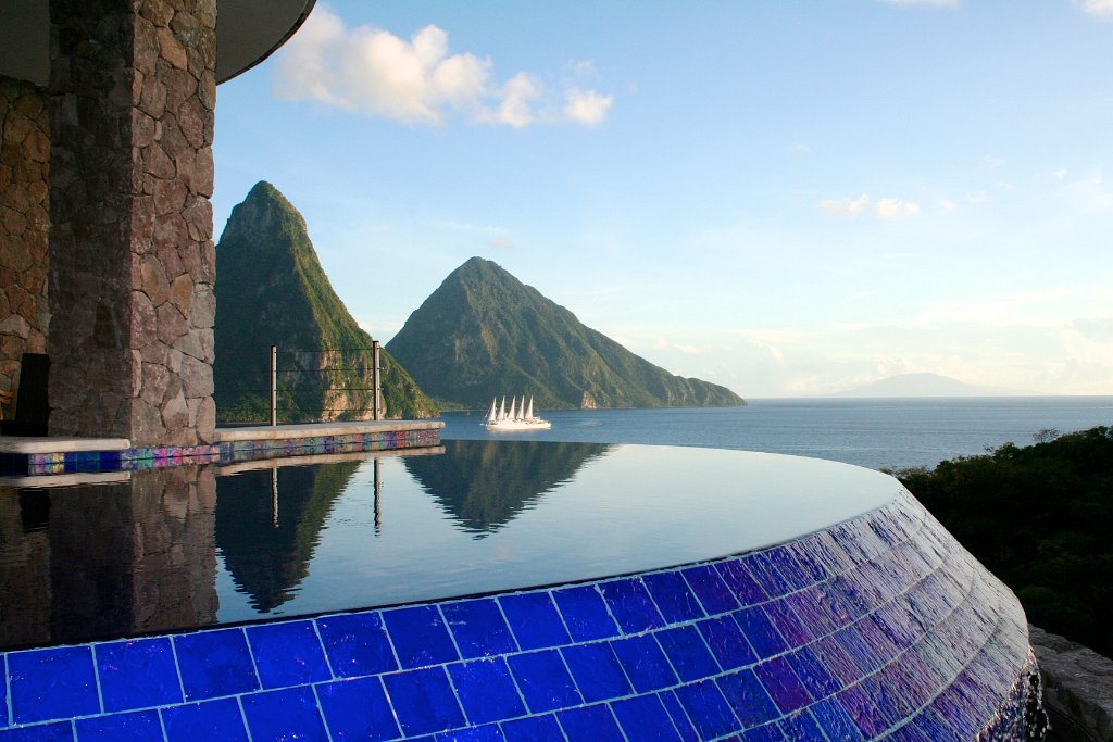 Les piscines du Jade Mountain Resort