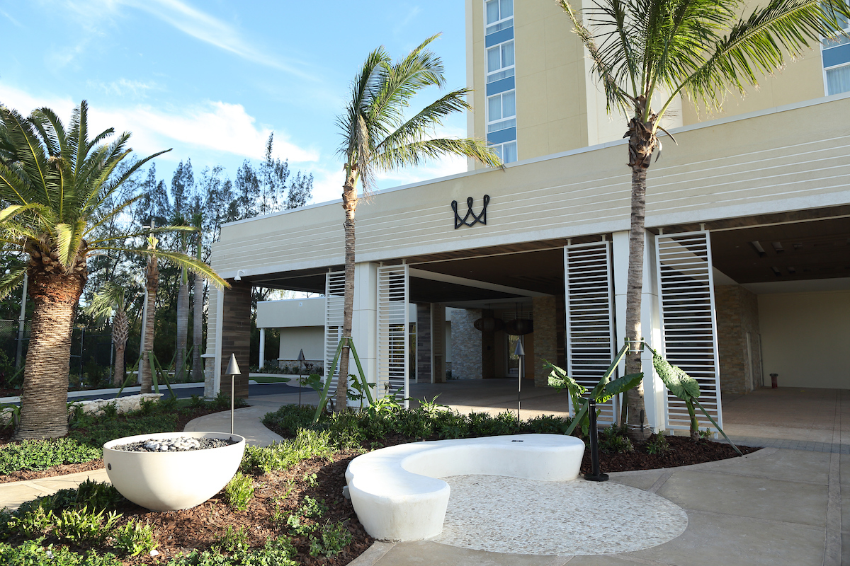Warwick Paradise Island Bahamas Entrance with crown logo