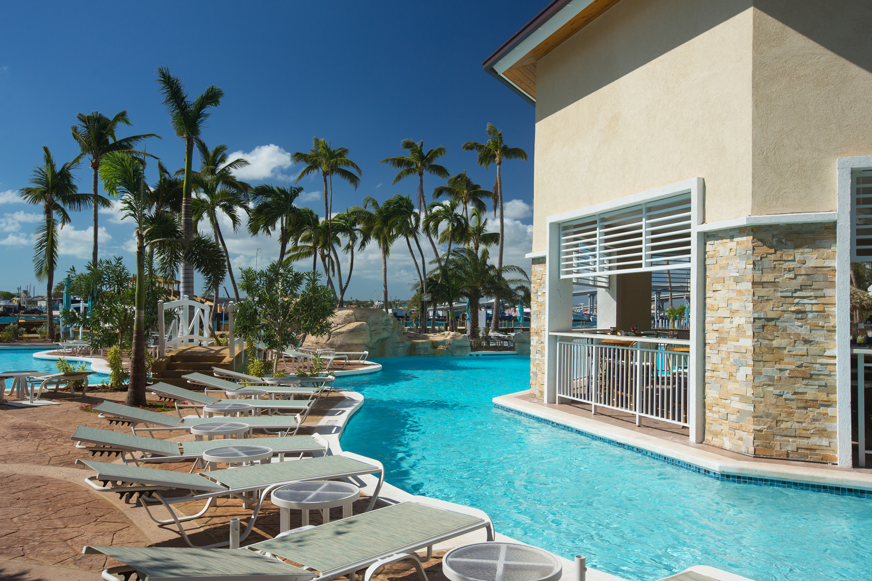 Warwick Paradise Island Bahamas Pool Deck with Chickcharnies