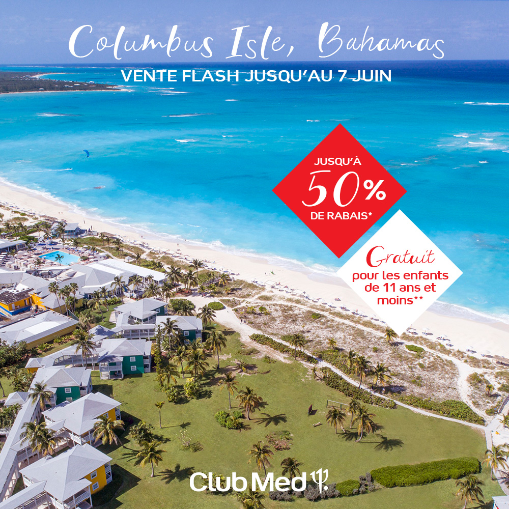 Club Med Vente Flash - Post FB Columbus Isle