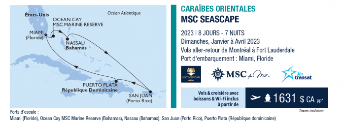Vols & Croisière de MSC Croisières : des forfaits incroyables