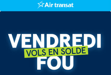 Air Transat : Promotion du Vendredi Fou sur les vols